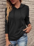 Solid Casual Long Sleeved Hooded