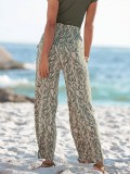 Loose Floral Casual Pants For Women With Wide Legs