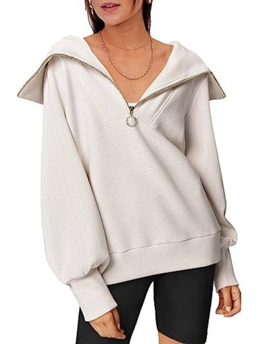 Long Sleeve Sweatshirts Casual Half Zip Pullover Fall Tops