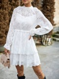 Solid Lace Jacquard Skirt