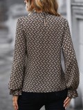 Long Sleeved Slim Fitting Leopard Print Shirt For Women