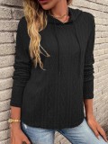 Solid Casual Long Sleeved Hooded