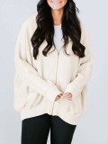 Women's Casual Waffle cardigan zipper Hooded Sweater