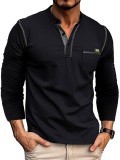 Men's Henry Colored Button Fashion Top