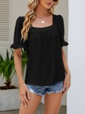 Square Neck Puff Sleeve Top Blouse