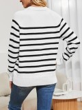 Striped Cardigan Button Top Knit
