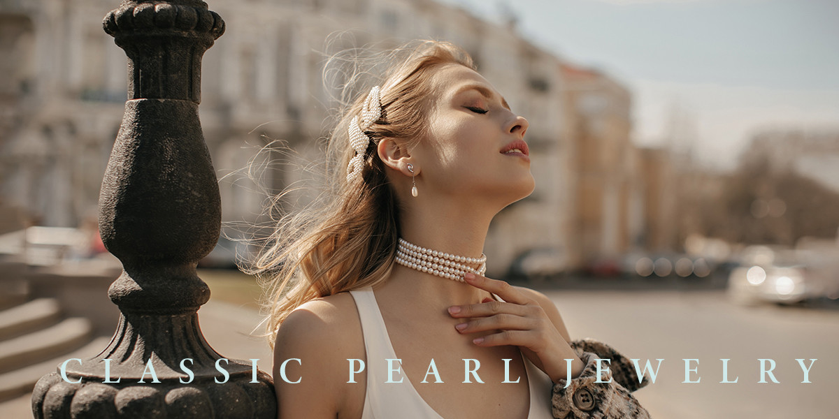 pearl earrings pearl necklace pearl bracelet wedding jewellery pearl women girls luxury elegant fashionable boutique gift