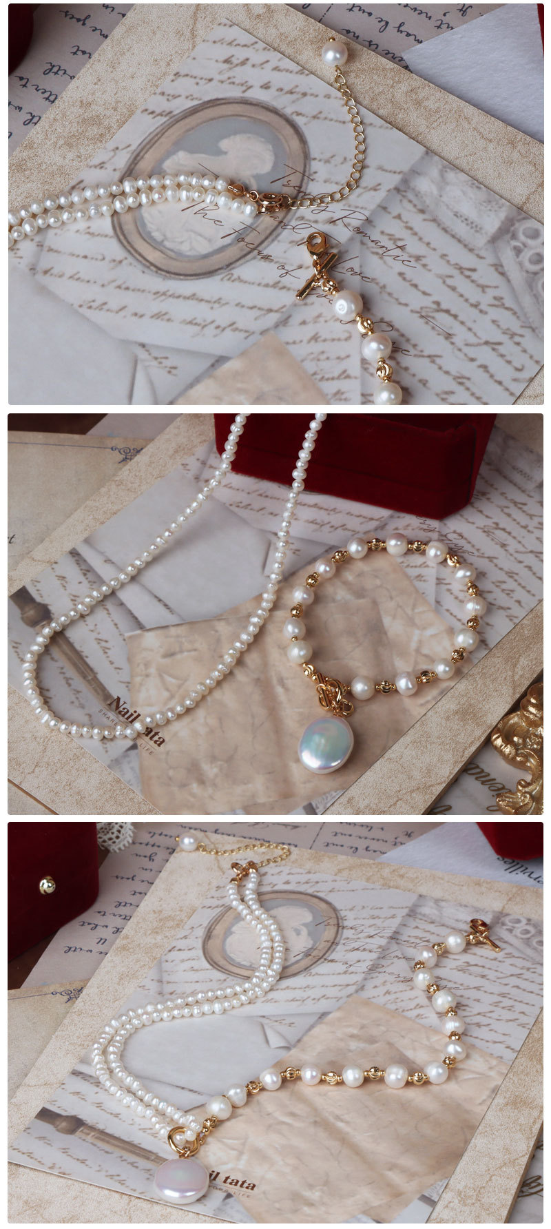 2-In-1 Freshwater Pearl Necklace Chain Detachable a multi-wear Handmade pearl necklace bracelet set Baroque pearl necklace for women girl Freshwater Pearl necklace elegant fashionable jewelry gifts pearl necklace jewelry wedding pearl jewelry handmade pearl jewelry Christmas Valentine Gift