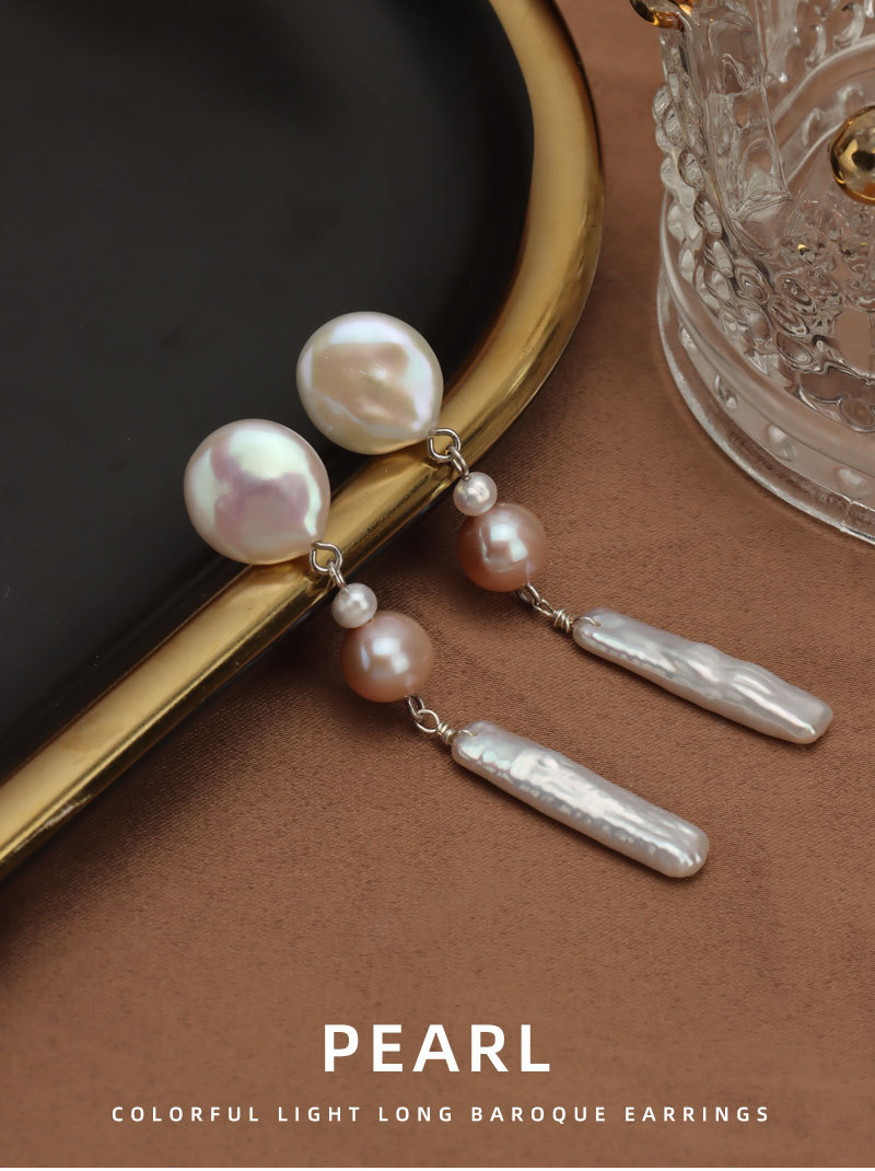 freshwater pearl earrings for women girl baroque pearl earrings pearl strand jewelry handmade pearl jewelry pearl strand wedding christmas valentine gift wedding pearl jewelry elegant fashionable