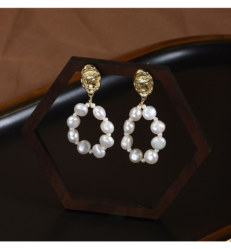 6-7mm Natural Freshwater Pearls Earrings Dangle S925 Sterling Silver Hypoallergenic Eardrop For Women Grils Irregular Handmade Retro 6-7mm Natural Freshwater Pearls Earrings Dangle S925 Sterling Silver Hypoallergenic Eardrop For Women Grils Irregular Handmade Retro