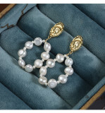 6-7mm Natural Freshwater Pearls Earrings Dangle Drop Jewelry S925 Sterling Silver Hypoallergenic Eardrop For Women Grils Irregular 
Baroque Handmade Earring Retro