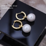 11-12mm Real Freshwater Pearl Earrings S925 Sterling Silver Hypoallergenic K Gold Retro Round Handmade Pearl Earrings Edison Pearl