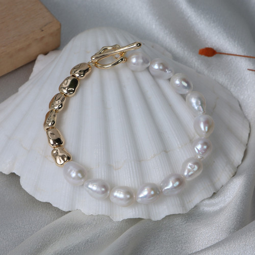 7-8mm Freshwater Pearl Bracelet For Women Retro Handmade Pearl Girl's Bracelet Christmas Valentine Gift