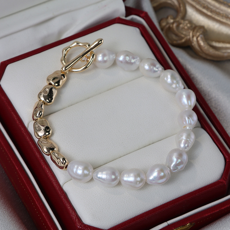 7-8mm freshwater pearl bracelets for women girl baroque pearl bracelets pearl strand jewelry handmade pearl jewelry pearl strand wedding christmas valentine gift wedding pearl jewelry elegant fashionable