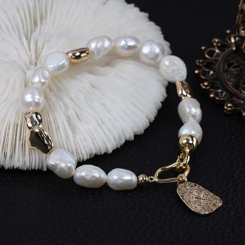8-9mm Freshwater Pearl Bracelet For Women Handmade Baroque Pearl Jewelry Gifts