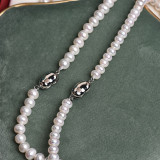 7-9mm natural freshwater pearl perfect round pearls necklace freshwater pearl necklace choker for women girl baroque pearl necklace pearl strand jewelry handmade pearl jewelry pearl strand wedding christmas valentine gift wedding pearl jewelry elegant fashionable