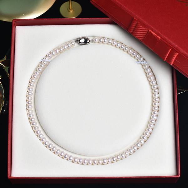 7-9mm Natural Freshwater Pearl Perfect Round Pearl Necklace For Women Mother Handmade