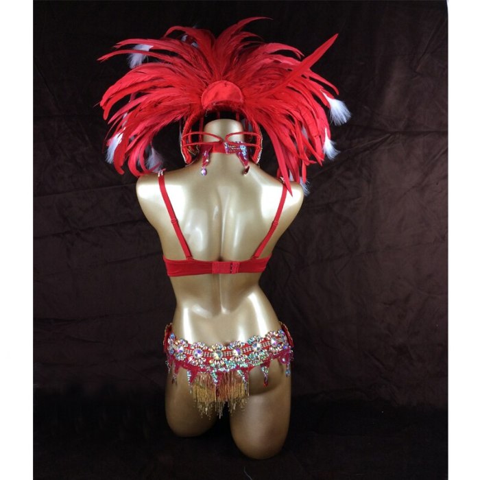 Free Shipping Hot Selling Sexy Samba Rio Carnival Costumes Feather Head Piece Red Color
