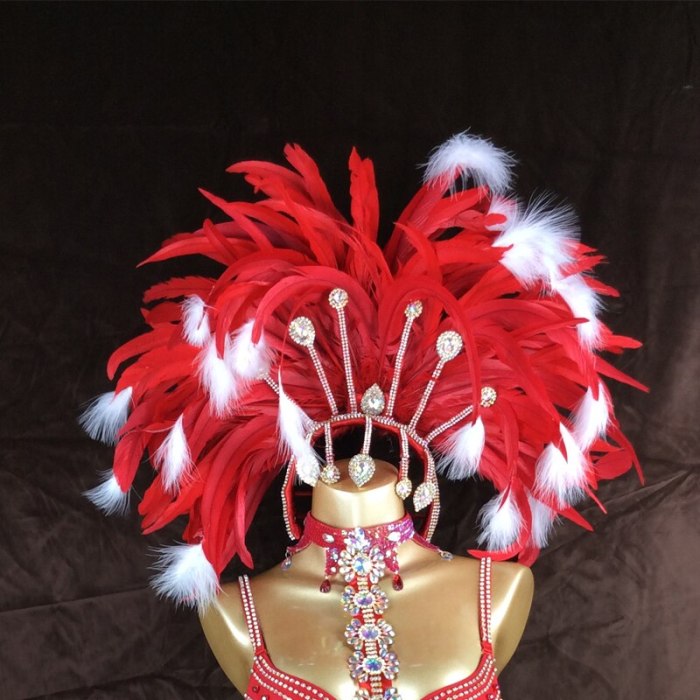 feathers head piece for samba costumes,samba dance dress feathers headpiece