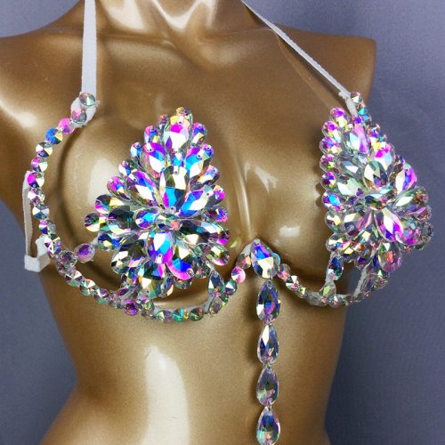 Samba Carnival Bra Rainbow Stone Belly dancing WIRE BRA BB002 Wire Bra