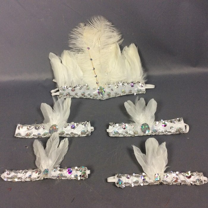hot selling free shipping feathers head & arm & leg piece for samba dress carnival dress 5 pcs/set