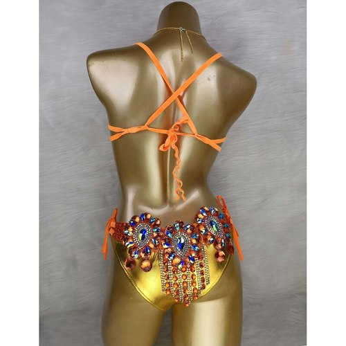 New Arrival Sexy Samba Carnival For Women Wire Bra & Belt  stones Samba Suit C021