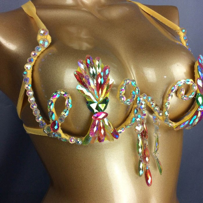 Samba Carnival Bra Rainbow Royal blue Stone Belly dancing WIRE BRA BB004