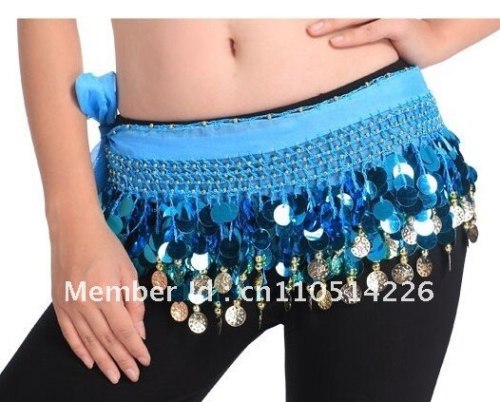 BELLY DANCE SEQUINS HIP SCARF (88 COINS ) HS902