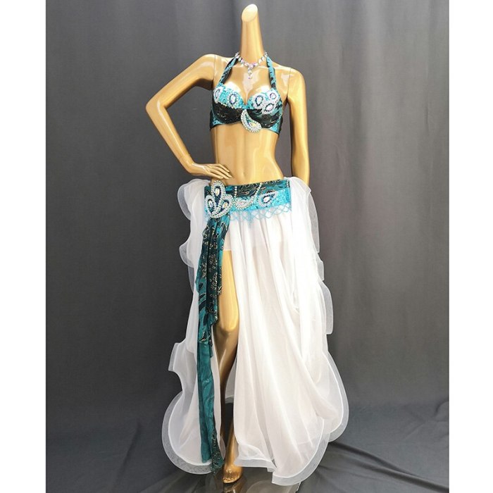 New Adult Women Stage Performance Gorgeous Belly Dance Costume 3pcs Set Handmade Beaded Sequins Performance Show Suit outfit TF1903  3PCS/SET