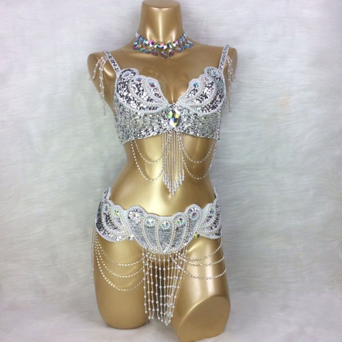 New belly dance Samba costume set BRA+belt+NECKLACE  3piece/ set ,any size,34/36/38/40/42 B/C/D/DD TF2152