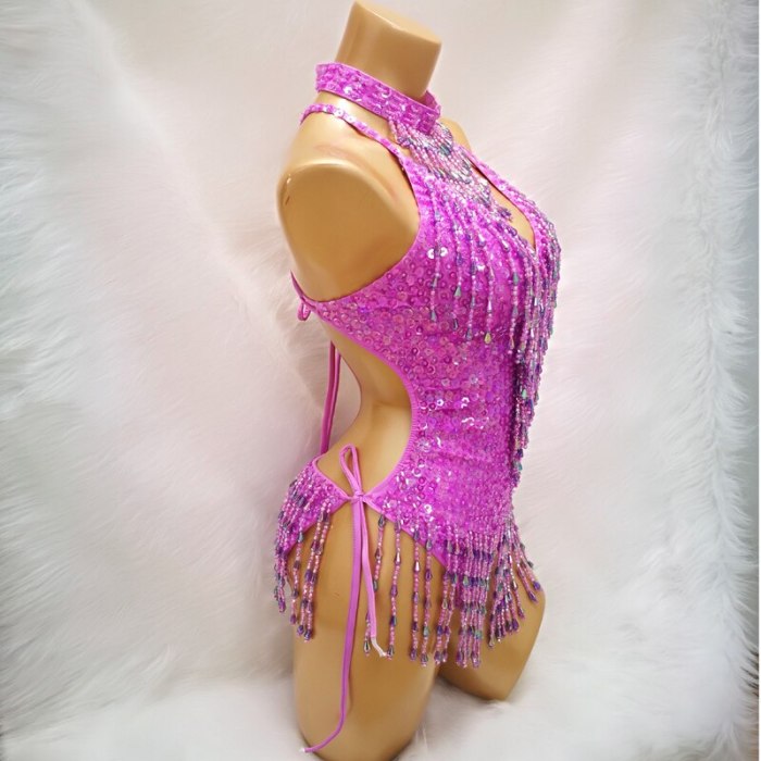 Sexy showgirl carnival costumes for EDC beading Sequin One-Piece Bodysuit Outfit Costume Stage Performance Leotard DJ Party BS11