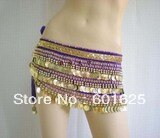 Belly dance Hip Scarf 338 coins gold/silver Coin Belt Wraps HS1015