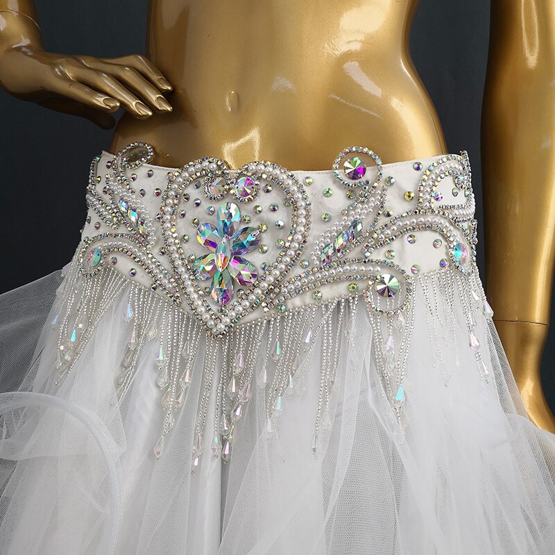 Hot sale Women s beaded Crystal belly dance costume wear bra belt