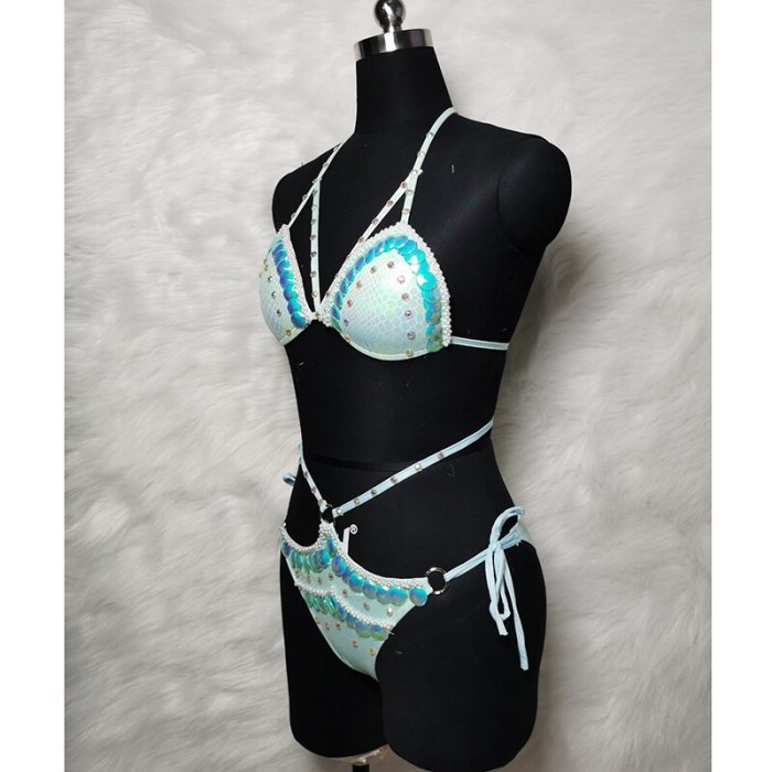 New Sexy Beading Sequined Summer Swimsuit Women 2 Pieces Bikini Shiny Swimsuit Set Monokini Swimwear Beachwear Bathing Suit