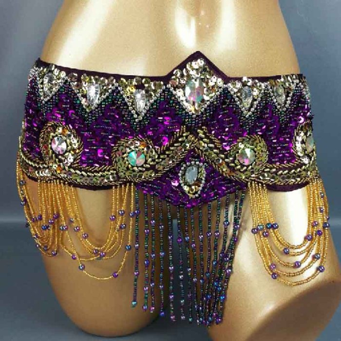 New design Women's sequins Belly Dance Costume Hip Scarf Wrap bellydance Belt with tassel  beads waist chain BELT201152