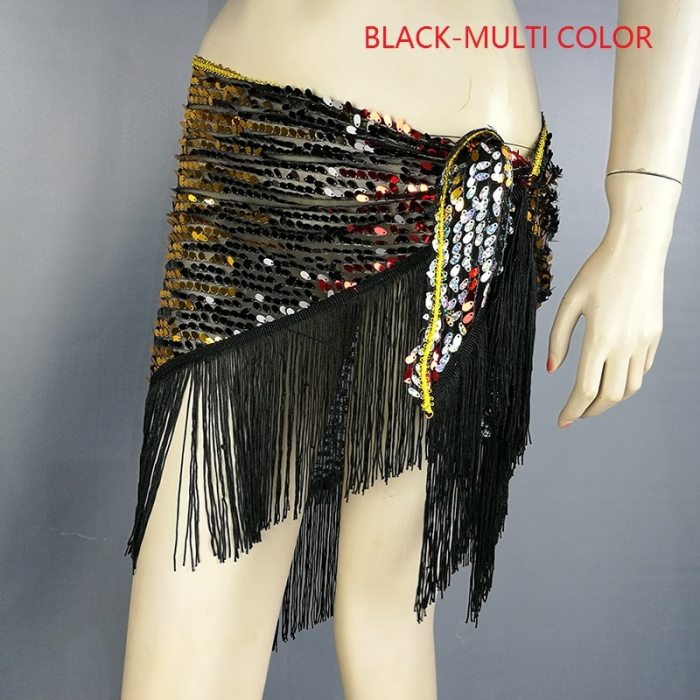wholesale new style Tassel belly dance Waist chain hip scarf Triangle Shawl Belt with Sequin Women's BellyDance Belt 14 colors HS9839