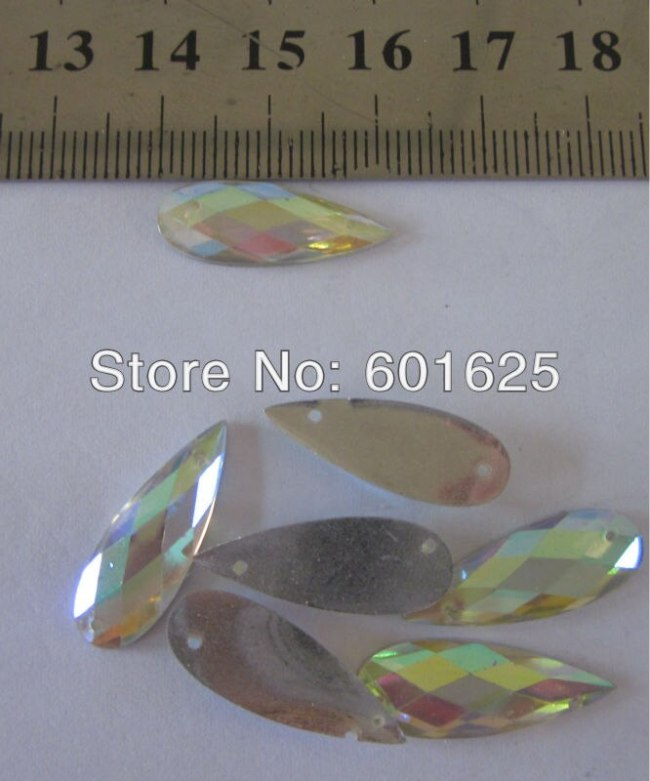 HOT selling shine Resin Drop stone  AB IRIS CMBN ,size 8 x20MM Sewing rhinestones Crafts Accessories For Bags Clothes DIY