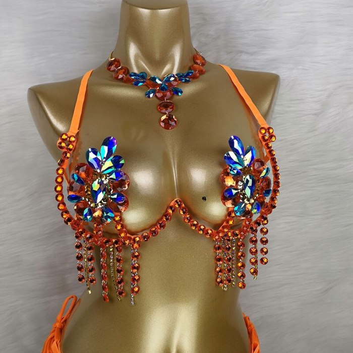 New Bra Handmade Sexy Samba Carnival Bra Stone Hollywood Women's Belly dancing Top WIRE BRA C021 Wire Bra