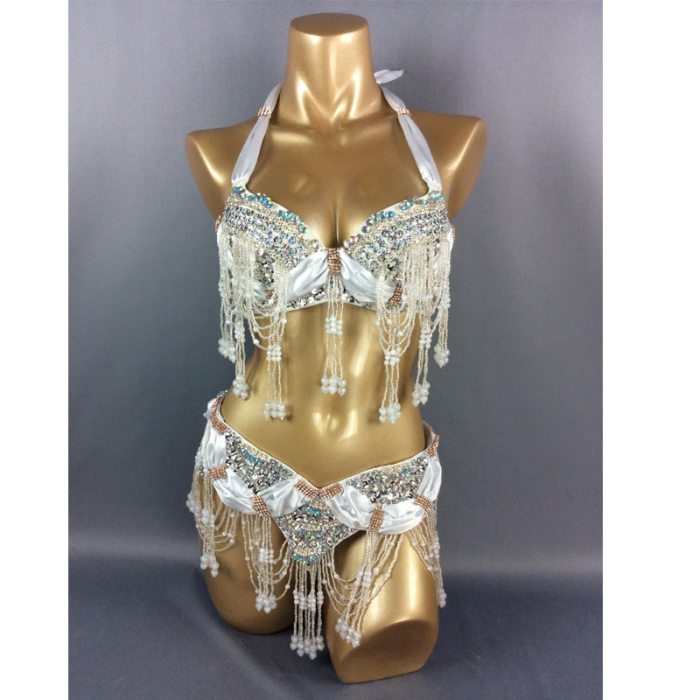 hot selling belly dancing performance costumes,handmade beading set bra&belt set TF1356