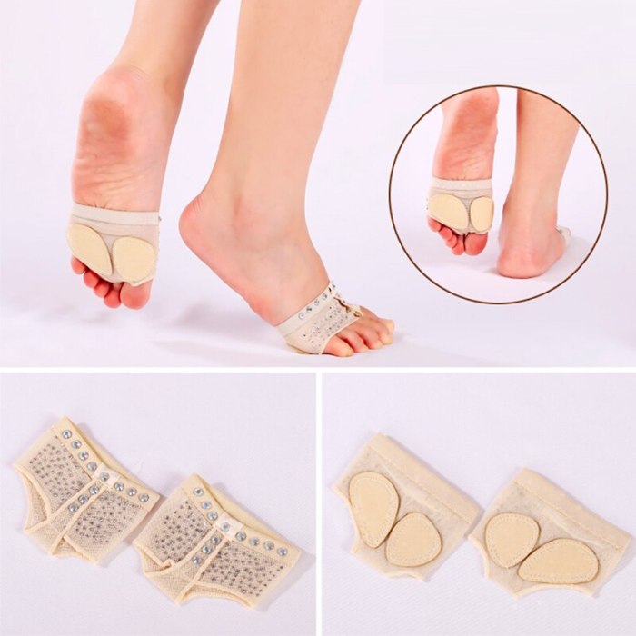 New Professional Cheap Dance Shoes Foot Thongs Dance Paw Shoes With Rhinestone Belly Dancing Shoes Half Sole ballet Accessories