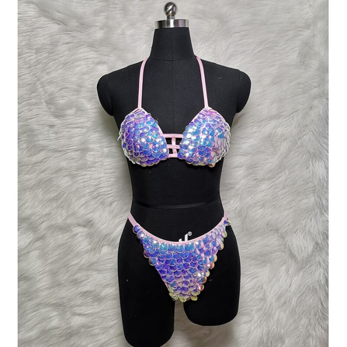 New Sexy Beading Sequined Summer Swimsuit Women 2 Pieces Bikini Shiny Swimsuit Set Monokini Swimwear Beachwear Bathing Suit