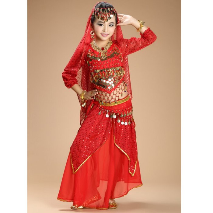 NEW kids belly dance 4pcs(top+skirt+waist chain+veil) indian clothes yellow+h.pink+red girls belly dance costume 3302