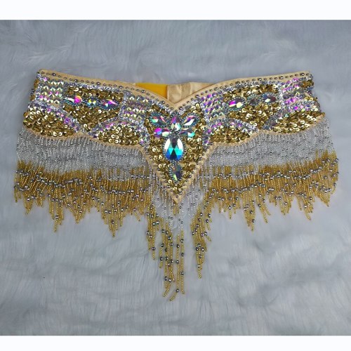 High Quality  Women's sequins Belly Dance Costume Sexy Hip Scarf Wrap bellydance Belt with tassel  beading waist chain BELT1618