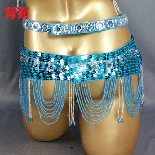 Sexy Women's beads sequins Belly Dance Costume Hip Scarf Wrap bellydance Belt with tassel bellydancing waist chain BELT250