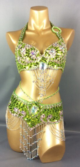 belly dancing suite belt+bra 2 piece set  samba costumes club  13 color in TF209-2
