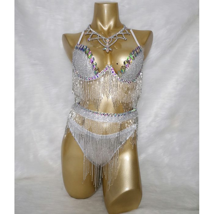 New Arrival Sexy Bikinis Samba Carnival For Women Stage Costumes Wire Bra stones Beaded Samba C026 Suit Dancing Costume For Carnival