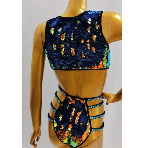 Sexy New Sequins Bikini Swimsuit Set Embroidery Sequin Costume Fashion Rave 20 EDC Dress Costumes Custom Beach Color Dress Embroidery Sequin Costume