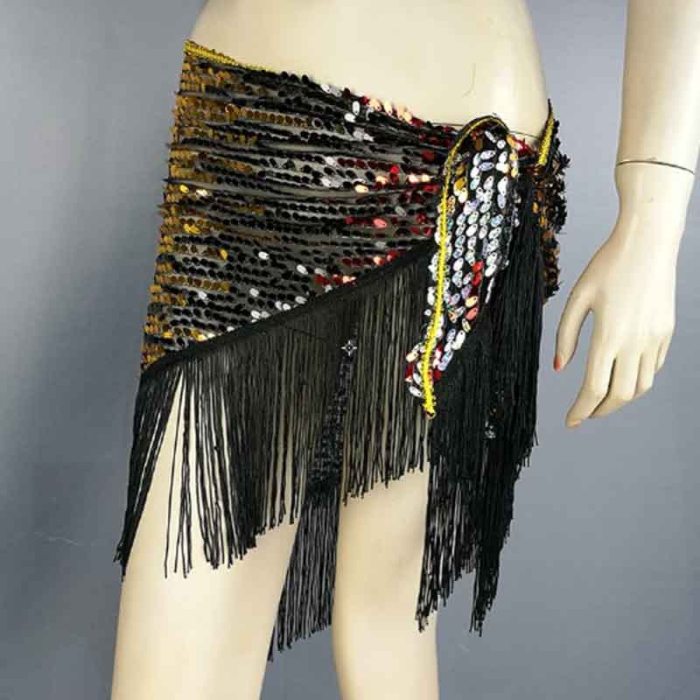 wholesale new style Tassel belly dance Waist chain hip scarf Triangle Shawl Belt with Sequin Women's BellyDance Belt 14 colors HS9839