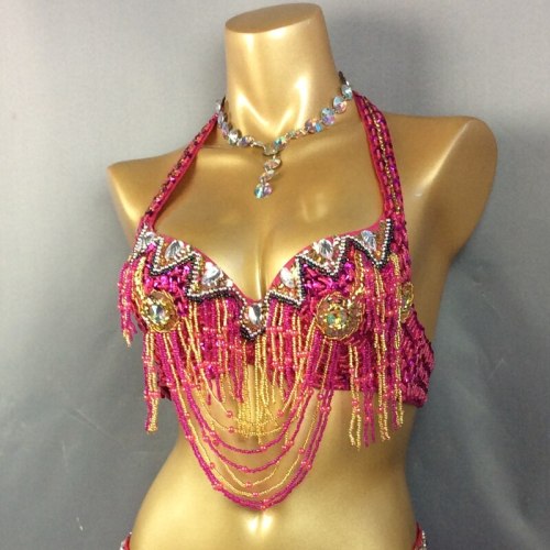 New Belly Dance Costume Beading Sequin Bra Belly Dancing Clothes Sexy Night Dance  Bellydance Top Bra 4 Colors T201