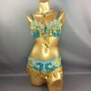 Hot design handmade beaded belly dance costume wear Bar+Belt 3piece/ set ,5 color ladies belly dance costumes women dancing wear TF1601
